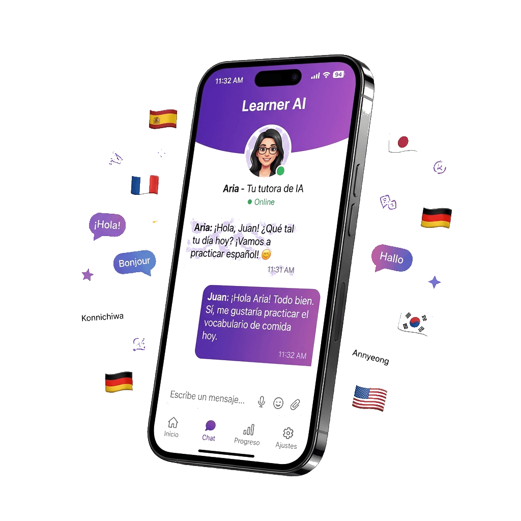 Learner AI app screenshot showing AI chat interface